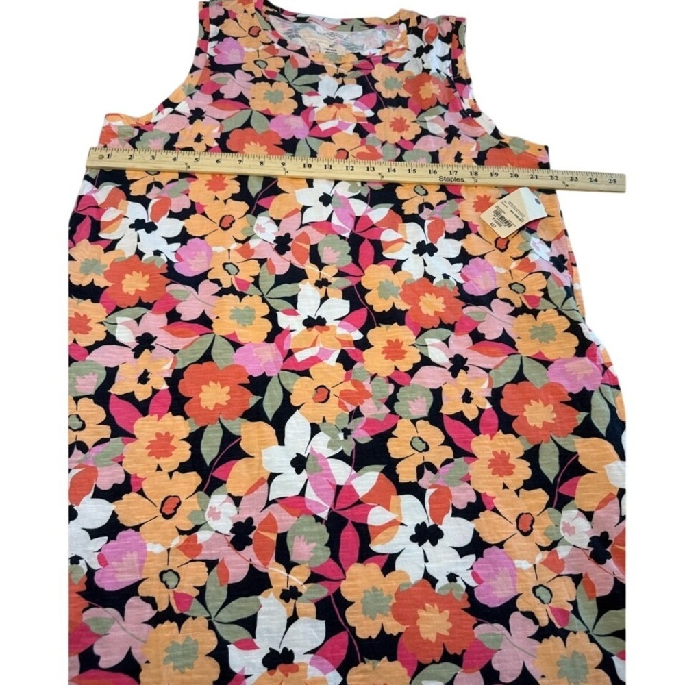 St Johns Bay Womens XL Multi Floral Sleeveless Cotton Shift Dress New - Picture 6 of 8